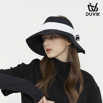 듀빅 여성 배색 포인트 와이드 챙 모자 DC3WAP001BK, FREE, 블랙