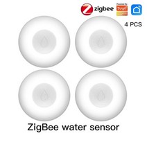 보일러 온도조절기 각방 난방 ZigBee-플러드 센서 누수 감지기 물 탱크 전체 경고 오버플로 보안 시스템 T, 4 PCS Sensor, CHINA