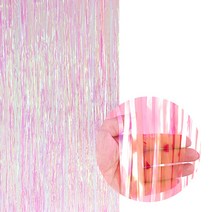 파티은박커튼 [폭1m/높이2m] 홀로그램 연핑크, 단품
