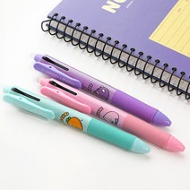 핑크풋 3000당근친구들 지워지는 3색펜 볼펜, 당근친구들지워지는3색펜_랜덤