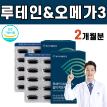 식약처인증 루테인 지아잔틴 복합 추출물 알티지 RTG 오메가 3 쓰리 스리 EPA DHA 비타민 E A 결명자 토마토 블루베리 농축 아연 카로틴 건조한 눈 건강 항산화 혈행 침침, 2개