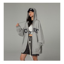 케익 후드집업 남여공용 롱 오버핏 루즈핏 후드 긴팔 맨투맨 자켓 집업 S372