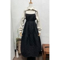 민소매 퀼팅 롱 원피스 2컬러