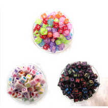 [약1000알]알파벳비즈(150g) - 아크릴이니셜 투명 큐브비즈 알파벳구슬 모양비즈재료 홈패션 구슬공예 팔찌 키링 시드 비즈 마스크스트랩 재료 흰색 검정 투명, 3.블랙