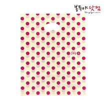 봉투야닷컴 HDPE 35호 (35x44cm) 100장 비닐쇼핑백 비닐봉투 옷봉투 의류봉투 손잡이봉투 링봉투, 도트-옐로우핑크