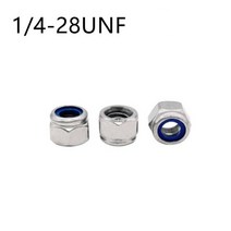 20PCS 미세 나사 육각 나일론 삽입 잠금 너트 UNF 10 #1/4 5/16 3/8 자동 Nylock Locknut 304 A2-70 스테인, 01 1-4