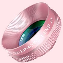 휴대폰망원렌즈 스마트폰렌즈 2x 망원 초상화 렌즈 professional hd 카메라 for iphone 삼성 스마트 폰 및 비디오 호환, 로즈 골드