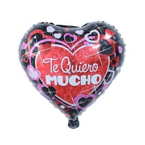 지구본 5/10pcs 18inch TE AMO Spanish 나는 호일 풍선 하트 모양 헬륨 에어 글로브 발렌타인 데이 웨딩 장, 28 style28_02 10pcs_01 18 인치