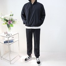 엠클로 남자 오버핏 반집업 바람막이 아노락 밴딩 조거 트레이닝 세트