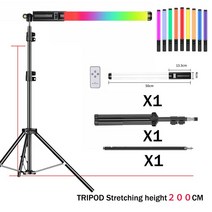라이트 페인팅 RGB Led 비디오 라이트 스틱 막대 삼각대 스탠드 파티 다채로운 램프 필 핸드 헬드 플래시, [08] 160200CM TRIPOD