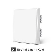 아카라 무선 스마트 스위치 홈 조명 제어 미홈 앱 지원 단일 파이어 와이어 지그비 벽 D1, D1 Neutral line 1key, CHINA