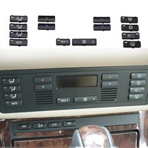 14개 피아노 블랙 버튼 키 캡 수리 키트 BMW 5 시리즈 E39 X5 E53 M5 A C 히터 스위치 커버, Black
