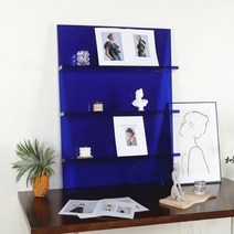 잘생쁨 북유럽 인테리어 아크릴 잡지 꽂이 디스플레이 랙 매거진랙, 3단 블루