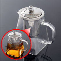 스텐304 1인티팟 내열유리티팟 홍차티팟 차우리기 450mL