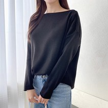 티탁 여성 빅사이즈 니트 루즈핏 스웨터 칼멘보트넥니트