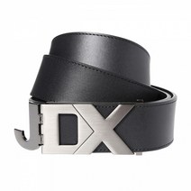 [제이디엑스] 몸에 밀착되는 디자인의 남성 JDX 버클 소가죽 벨트, 블랙
