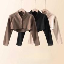 어깨 패드 수면 조끼 보온 노인 방한 경추, 브라운(카라 패치 반팔) L