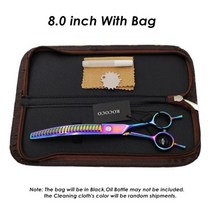 30도 40도 애견미용 커브가위 애견중급자용 경량 숱가위 왼손커브 말티즈 포메 비숑 강아지 요술가위 셀프미용 안전, 가방 포함 8.0인치