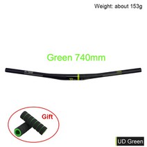 자전거 핸들바 Dodici 9도 탄소 산악 핸들 바 31 8mm 690mm 720mm 740mm 760mm 핸들 바 ud 매트 플랫 mtb 핸들 바, 녹색 740mm