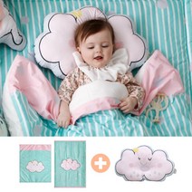 보니타베베 [보니타베베] 드림 침구 2종(이불+패드)+짱구베개 세트, 구름/왕관