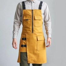 바리스타앞치마 카페앞치마 카우보이 남녀공용 레스토랑 꽃 작업 바리스타 밀크 커피 이발소 셰프 뷰티 네일 스튜디오 유니폼 커스텀 로고 에이프런, [01] 싱글 사이즈, [01] YELLOW