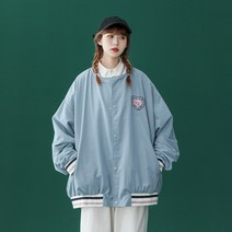 Aug.07 159번 양면으로 체크 하트 집업 야구점퍼 여 이른가을 트렌드 시크 박시 bf상의Z