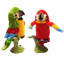 따라 쟁이 입움직이는 말하는 앵무새 인형 동물 녹음 작동 완구 장난감, Green