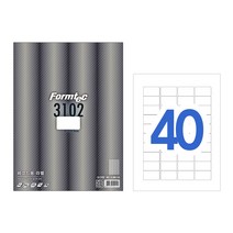 폼텍 바코드용 전산라벨2 47 x 26.9 mm LQ-3102 20p, 40칸, 5개