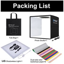PULUZ 40CM 25CM 휴대용 링 LED 포토 데스크탑 스튜디오 텐트 라이트 박스 그림자없는 램프 패널 패드 2 색 백 드롭, 40cm add US Light