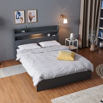 크렌시아 아너스 LED 일반형 슈퍼싱글/퀸 침대프레임 (매트제외), 그레이