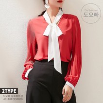도오빠 여자 바지 정장 셋트 투피스 여성바지정장 브이넥 나비 넥타이 쉬폰 셔츠 블라우스 하객룩 결혼식 긴팔 긴소매 오피스룩 커리우먼 데이트룩 데일리룩 봄 여름 가을 직장인 대학생 캐주얼 패션 코디