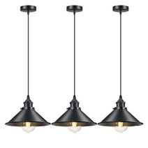 관절 벽 천장 히든 등 조명 빈티지 펜던트 라이트 로프트 레트로 샹들리에 펜던트 램프 기본 산업 매달려 라이트 에디슨 홈 거실, 블랙 3개