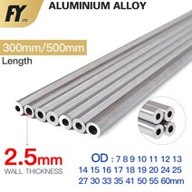 알루미늄 아연 사각 파이프 FUYI 25mm 두께 760mm OD 스트레이트 300mm 500mm 긴 원형 6063 합금 튜브, OD 8 x ID 3mm+500mm, OD 8 x ID 3mm+500mm