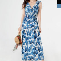 블루모드 여자 실키 롱나시 원피스