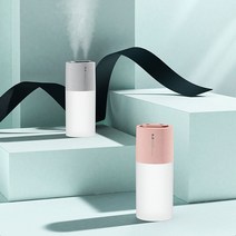 디월스 듀얼제트 디큐 가습기(DQ110) 400ml LED 무드등 저소음 2단분사 / 자동차 사무실 데스크 가습기 / 핑크 화이트, 가습기 필터 10p