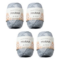 청송뜨개실 모아나(4볼) 뜨개실 라피아실 종이실 가방실 모자실 코바늘실 털실 모아나실, 119.블루그레이, 4개
