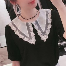 데이니즈 여자 블라우스 스웨터 원피스 레이어드 빅 페이크 셔츠카라