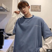 가바바 남성 빅사이즈 맨투맨 착시현상 라운드티 G55017