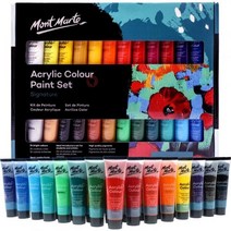 diy소품 방과후수업 Mont Marte 아크릴 페인트 세트 24 색 차키 키트 만들기, 24 colors