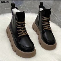 DFMEI 워커 여 추동 통굽 빈티지 앵클부츠 패션부츠