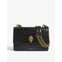 쇼디치 크로크 엠소싱 레더 크로스 백 블랙 KURT GEIGER LONDON