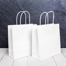 디자인랩 화이트 트위스트백 10입 1호~4호 무지 종이가방 쇼핑백, -