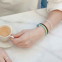 골드티아라 헤어악세사리 머리끈 실리콘밴드 형광 10개