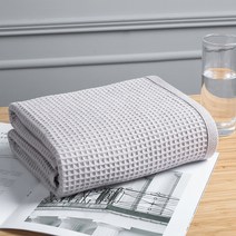 어스 원더 랜드 와플 체크 수건 32수 10장, 70*140cm 1장, 그레이