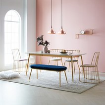 베일리 대리석 2인 4인 6인 식탁테이블 1000 1400 1800, 골드프레임/1800