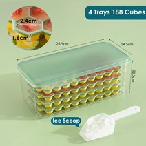 가정용제빙기 제빙기 소형제빙기 휴대용제빙기 제빙기가정용, 4 트레이 188 큐브