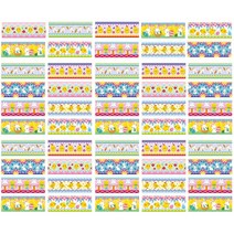 슈링클페이퍼50pcs 부활절 달걀 스티커 diy 토끼 치킨 인쇄 열 수축 래퍼 플라스틱
