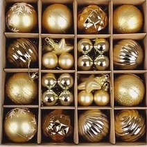 캐슬라이트 크리스마스 트리 장식볼 소품 오너먼트 파티용품 만들기, 골드