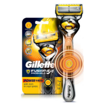 질레트 퓨전 프로쉴드 파워 옐로우 면도기, 1개입, 1개