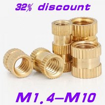 리벳너트 리벳건 10-100pcs 사출 성형 황동 인서트 너트 m1.4 M2 M2.5 M3 M4 M5 M6 M8 M10 1/4-20UNC 원형 널링 나사 너트, M5 50PCS, length 12mm